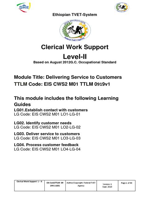 Basic Clerical Work Level 1 COC Questions & Answers - Part 2. . Clerical work support level 2 coc